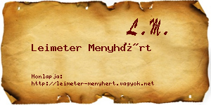 Leimeter Menyhért névjegykártya